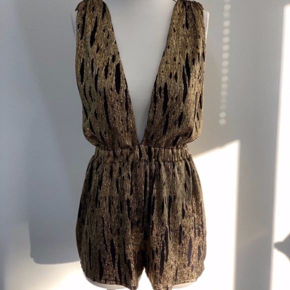 ASOS Pants - Gold and Black Romper